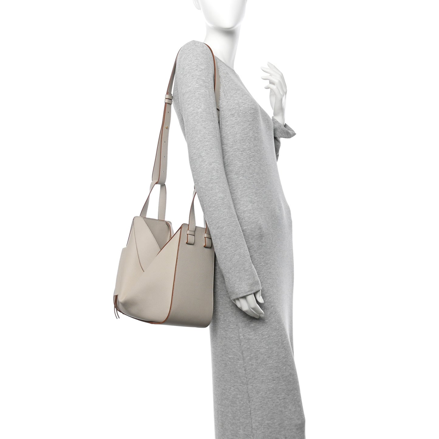 Grained Calfskin Small Hammock Shoulder Bag Light Ghost