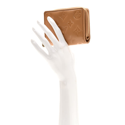 Louis Vuitton Lambskin Embossed Monogram Lou Coussin Wallet Camel 2 of 9