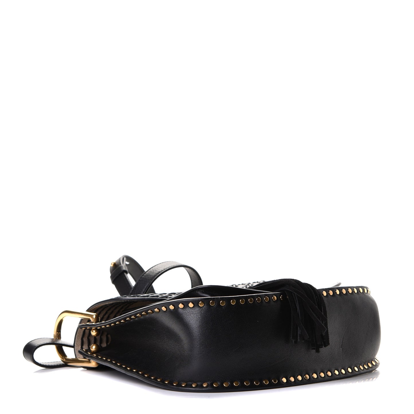 Calfskin Braided Medium Hudson Shoulder Bag Black