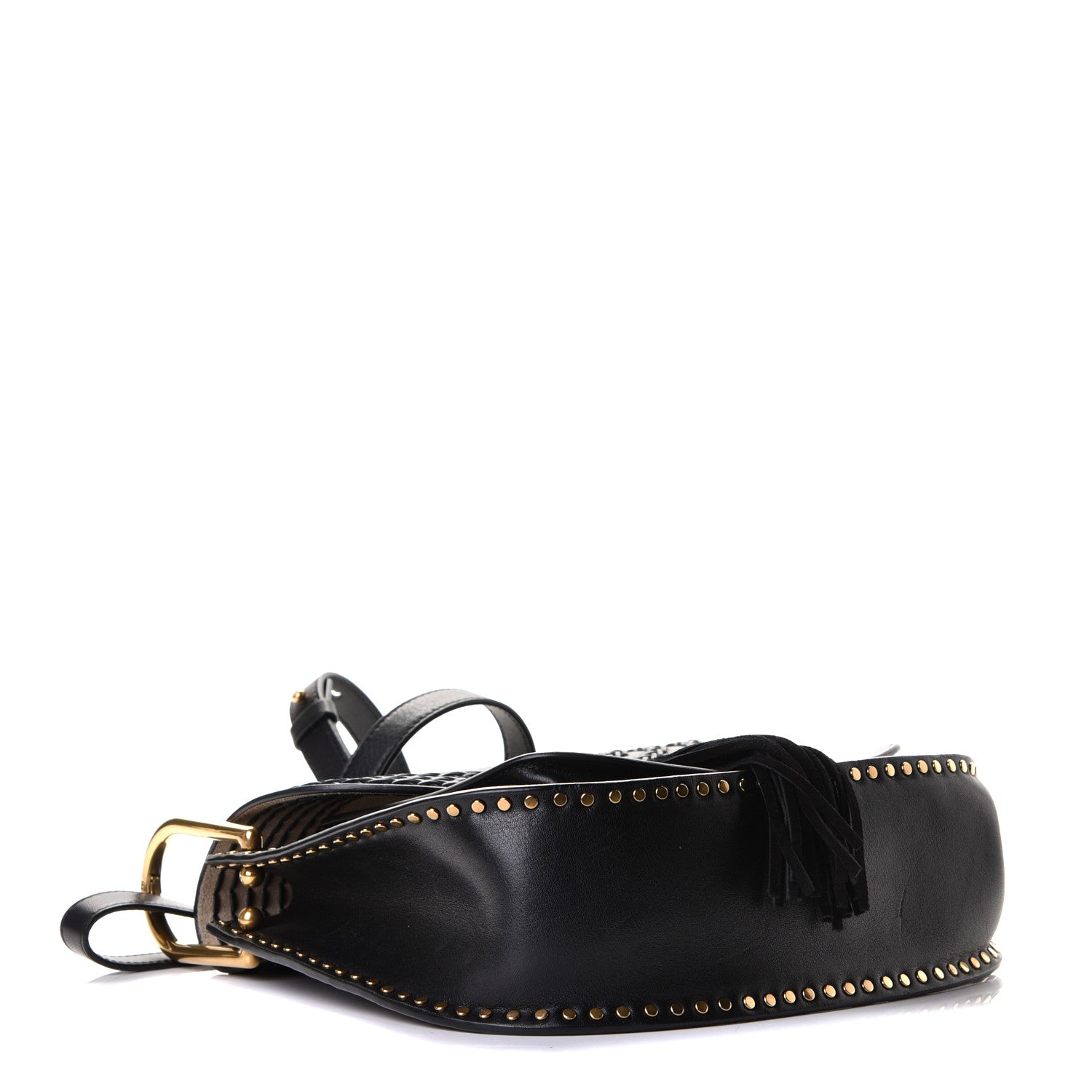 Chloe Calfskin Braided Medium Hudson Shoulder Bag Black 6 of 6