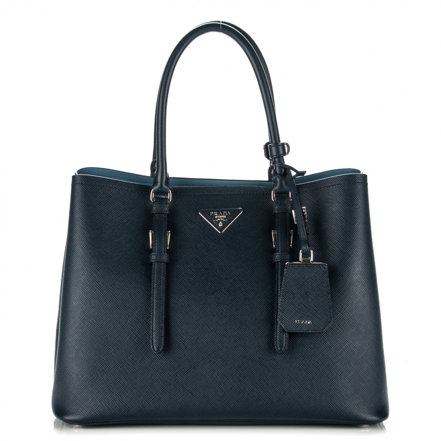Saffiano Cuir Medium Double Handle Tote Baltico Astrale