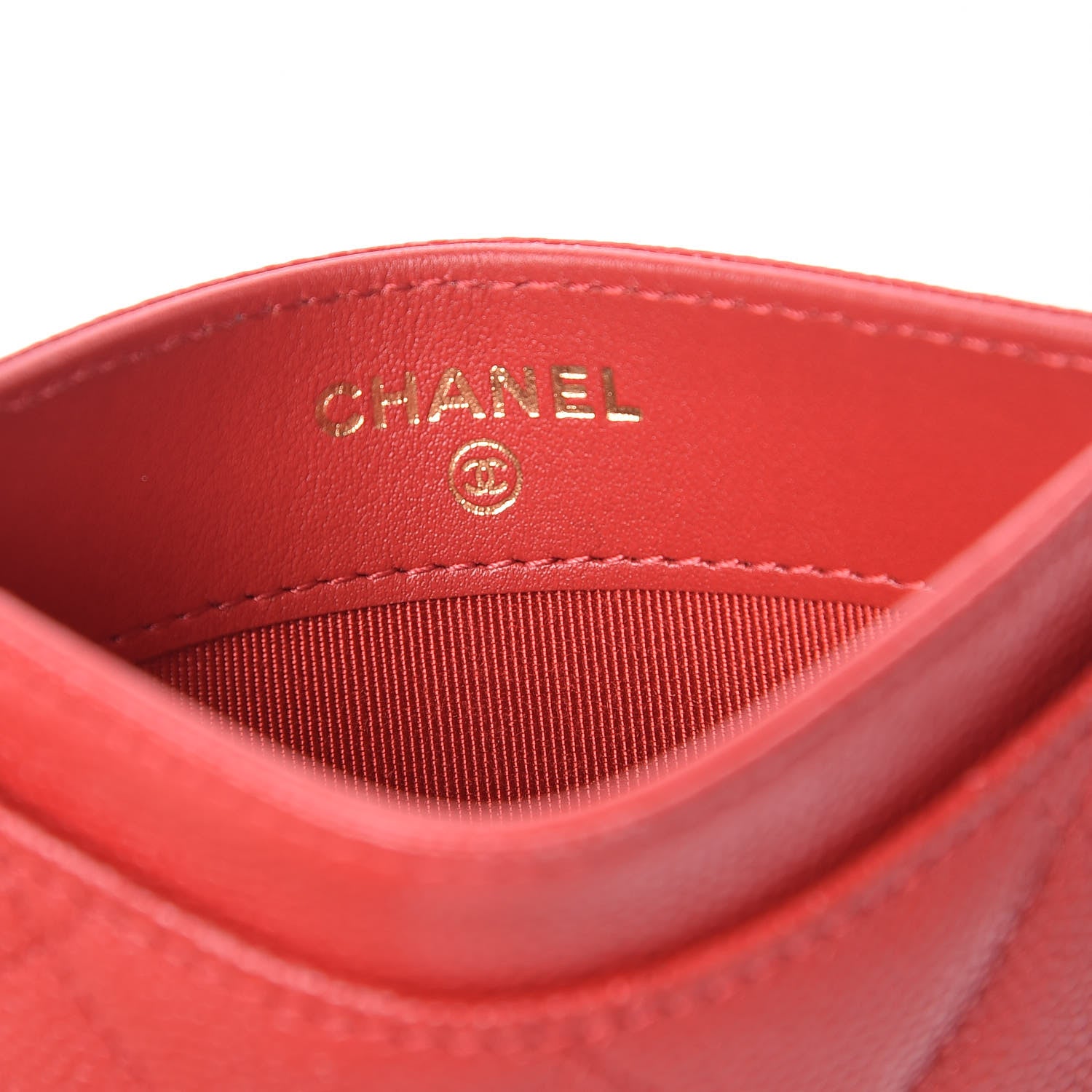 Chanel Caviar Quilted Card Holder Red 6 of 8