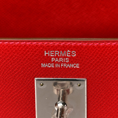Hermes Epsom Flag Kelly Sellier 35 Rouge Casaque White 6 of 10