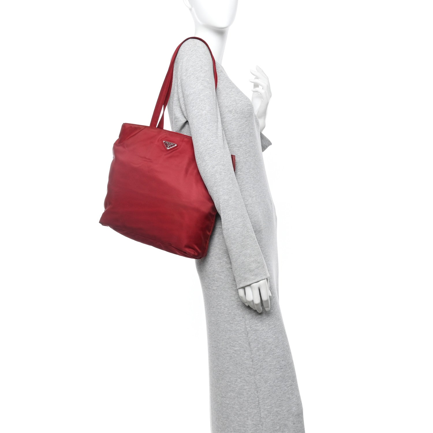 Prada Nylon Zip Tote Bag Granato 2 of 16