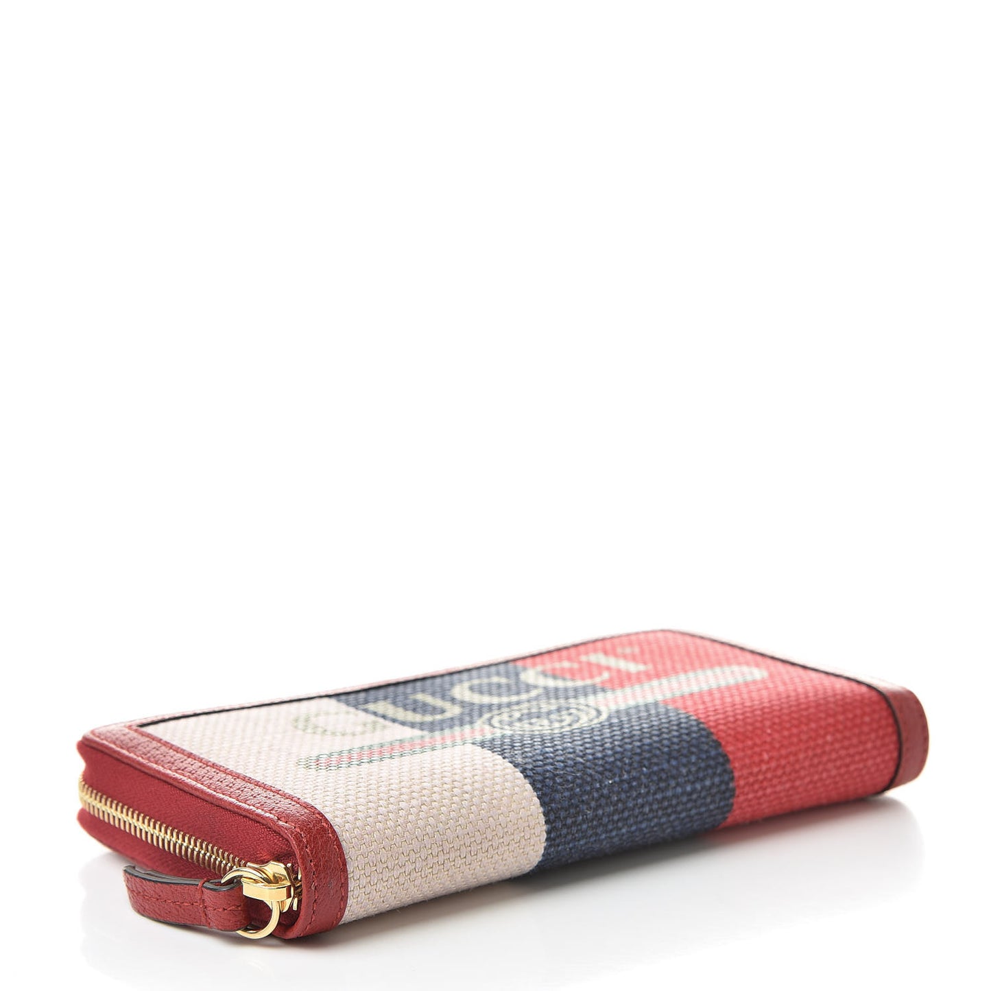 Canvas Sylvie Stripe Logo Zip Around Wallet Mystic White Hibiscus Red Maritime