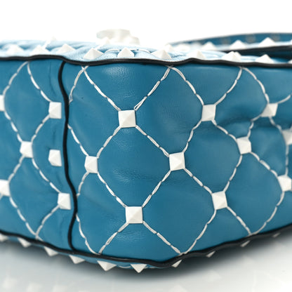 Valentino Garavani Lambskin Medium Free Rockstud Spike Shoulder Bag Cerulean 9 of 9