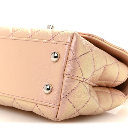 Chanel Iridescent Caviar Quilted Extra Mini Coco Handle Flap Light Pink 10 of 14