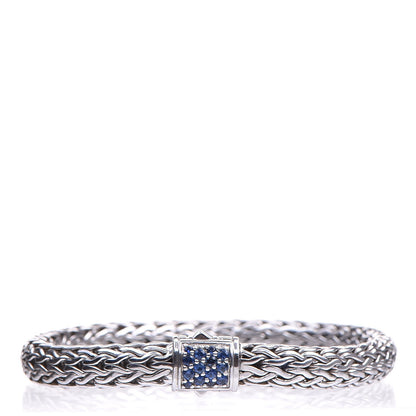 John Hardy Sterling Silver Blue Sapphire Classic Chain Clasp Bracelet M 1 of 5