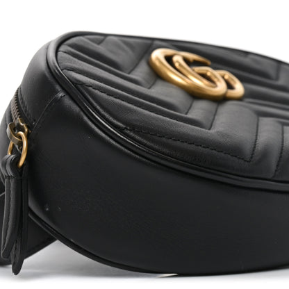 Gucci Calfskin Matelasse GG Marmont Belt Bag Black 9 of 10