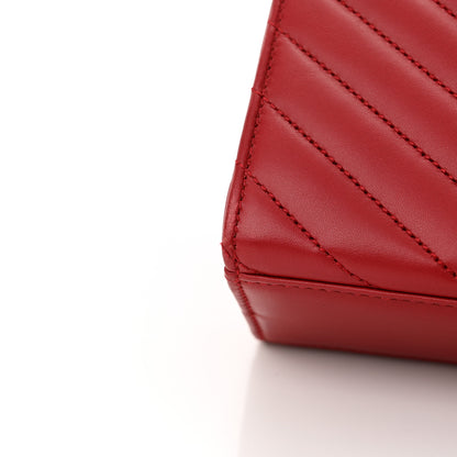 Saint Laurent Grain De Poudre Matelasse Chevron Large Monogram Satchel Lipstick Red 15 of 15