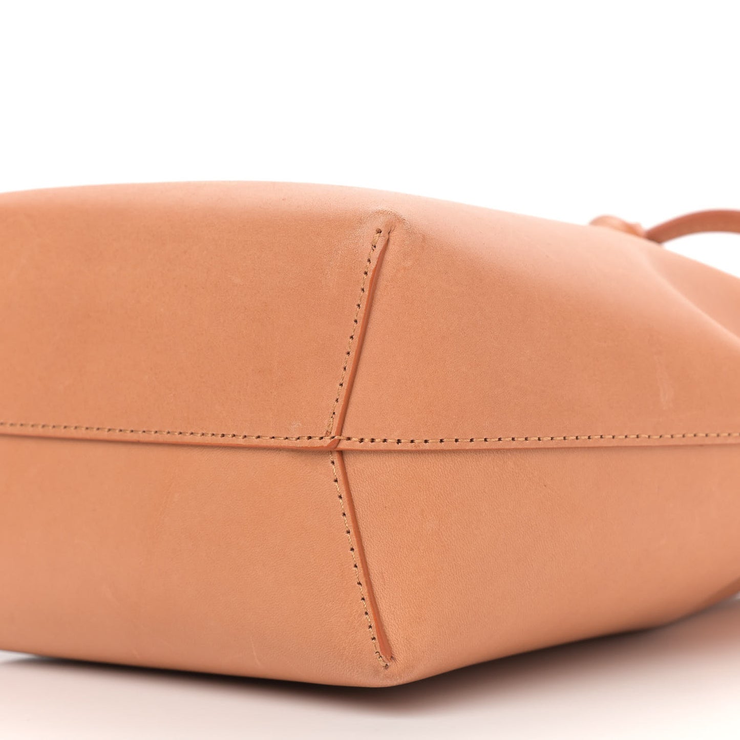Vegetable Tanned Calfskin Mini Bucket Bag Camello Rosa