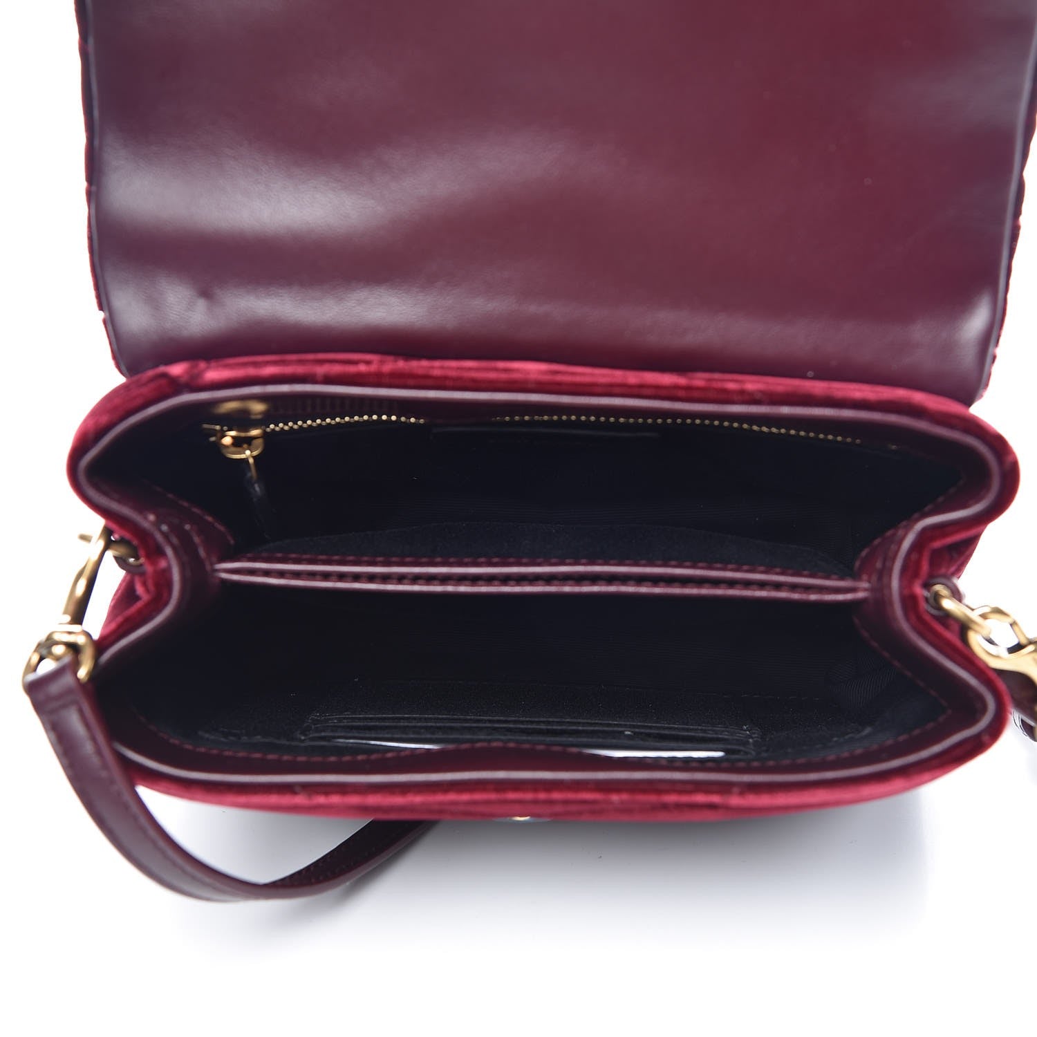 Saint Laurent Velvet Y Quilted Monogram Toy Loulou Crossbody Bag French Burgundy 4 of 8