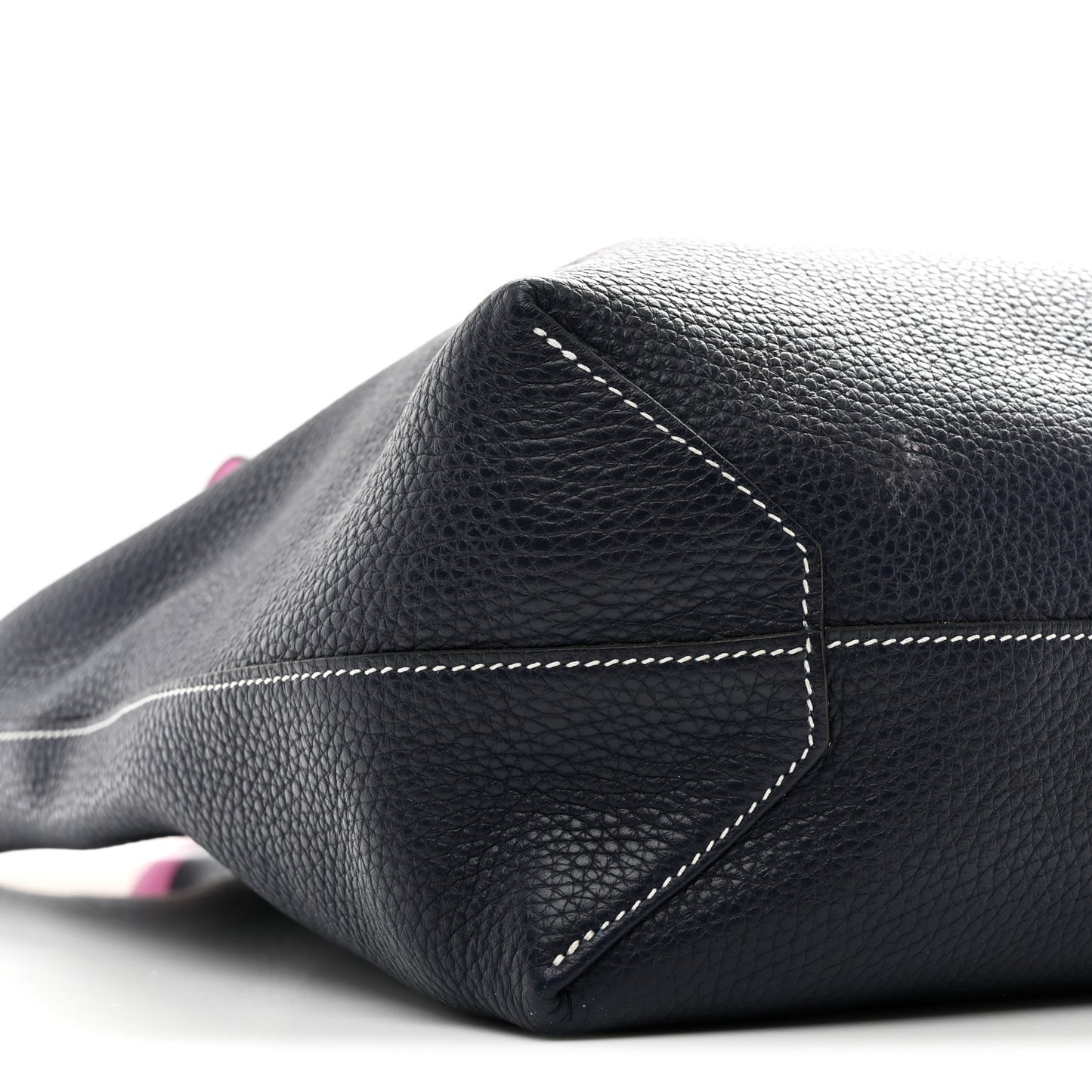 Taurillon Clemence Double Sens 36 Reversible Tote Bleu Nuit Magnolia