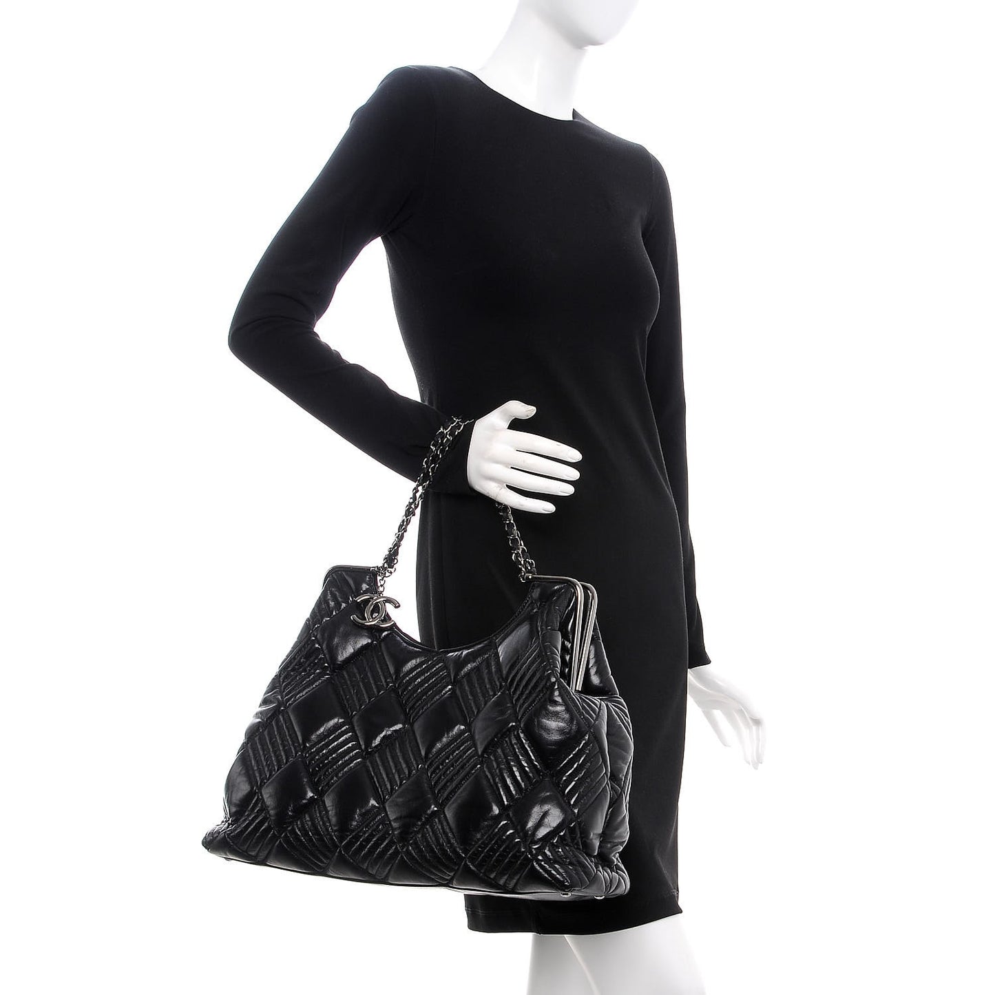 Lambskin Large In and Out Tote Black