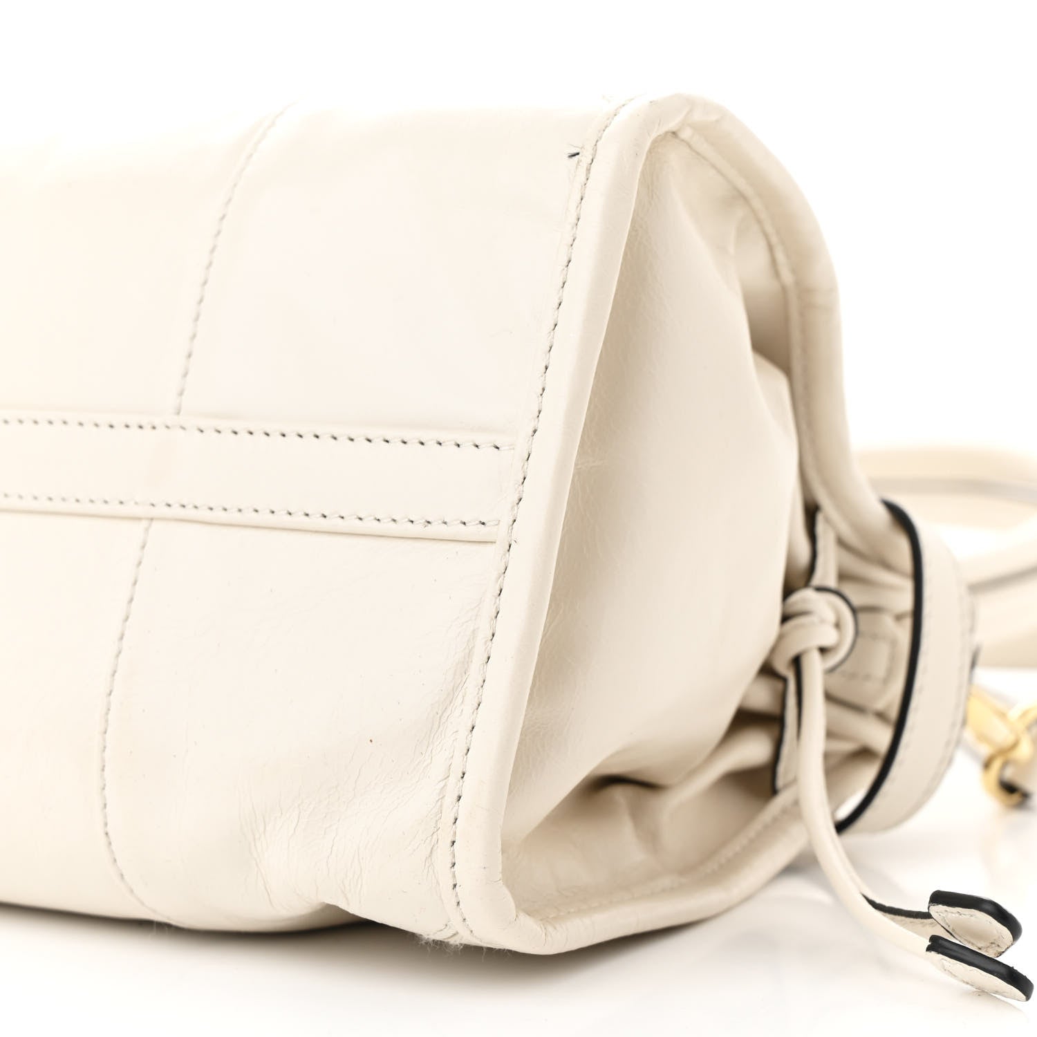 Prada Glossy Calfskin Triangle Medium Bonnie Shoulder Bag White 10 of 10