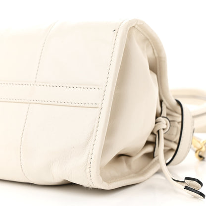 Prada Glossy Calfskin Triangle Medium Bonnie Shoulder Bag White 10 of 10