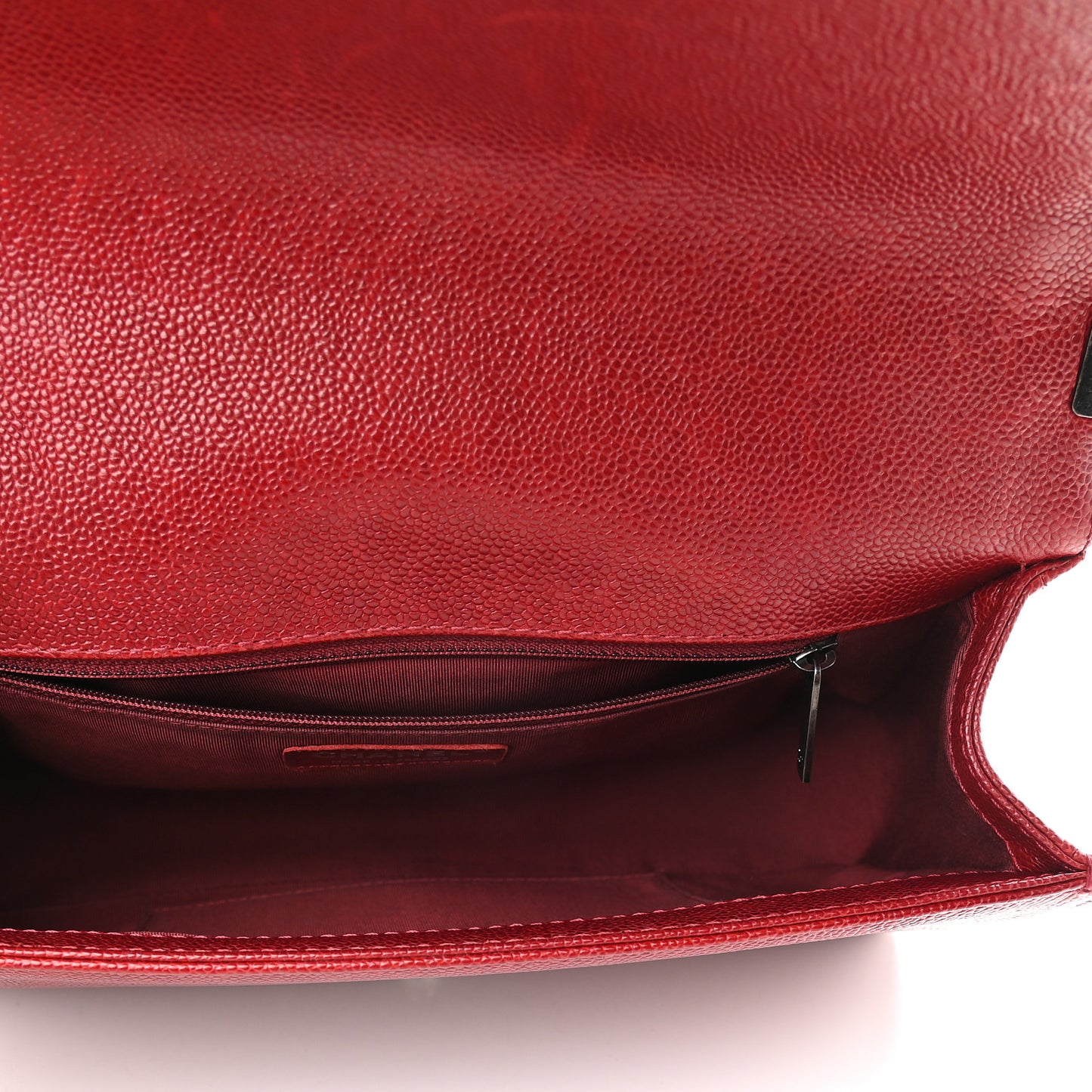 Caviar Quilted New Medium Boy Flap Dark Red