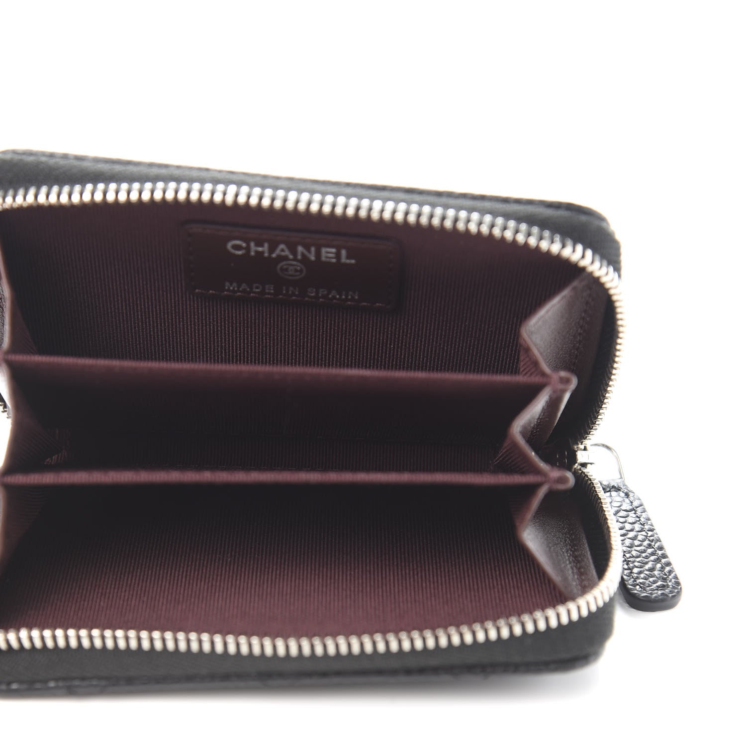 Chanel Caviar Quilted Zip Coin Purse Black 5 of 8