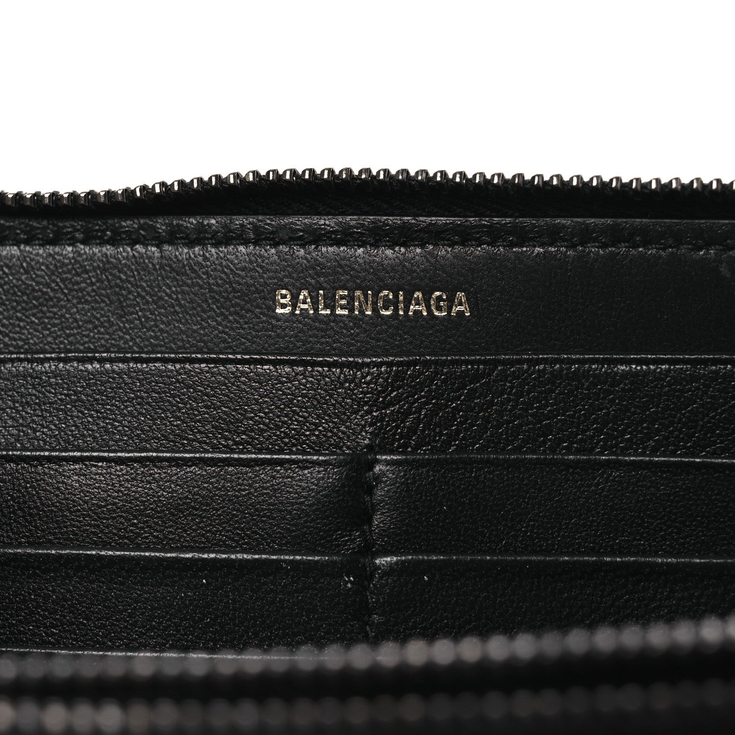 Balenciaga Calfskin New York Skyline Logo Ville Wallet Black 6 of 10