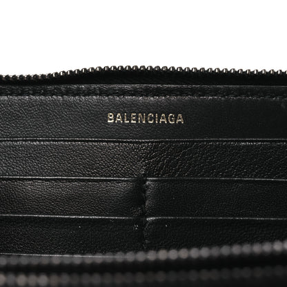 Balenciaga Calfskin New York Skyline Logo Ville Wallet Black 6 of 10