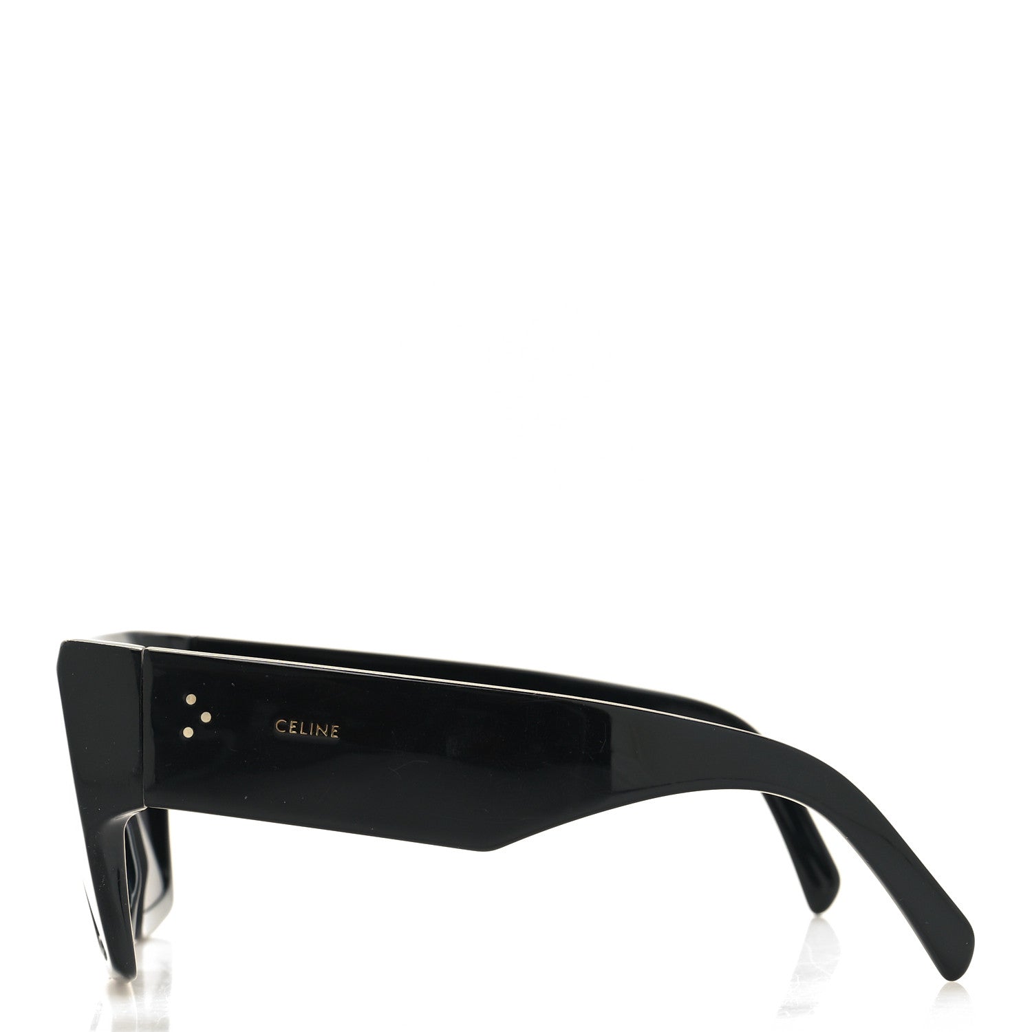 Celine Acetate Flat Top Rectangular Sunglasses CL400921 Black 3 of 10