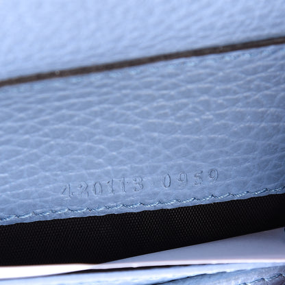 Gucci Monogram Dollar Calfskin Zip Around Compact Wallet Beige Ebony Mineral Blue 7 of 13