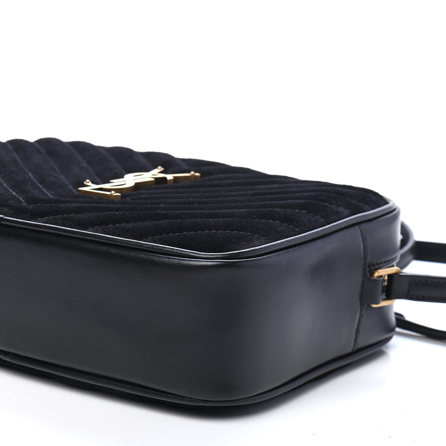Suede Calfskin Monogram Lou Camera Bag Black