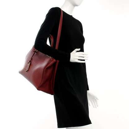 Fendi Vitello Elite Regular 2Jours Tote Rosso Scuro Ciliegia 2 of 11