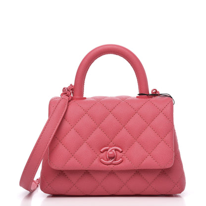 Chanel Caviar Quilted Incognito Extra Mini Coco Handle Flap Pink 1 of 9