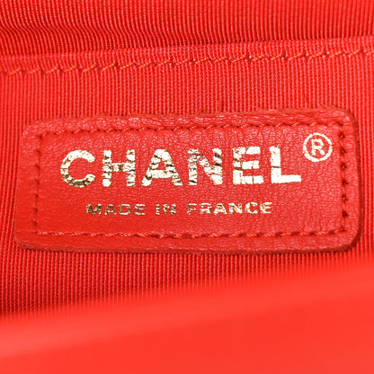 Chanel Calfskin Chevron Quilted Medium Boy Flap Red 6 of 9
