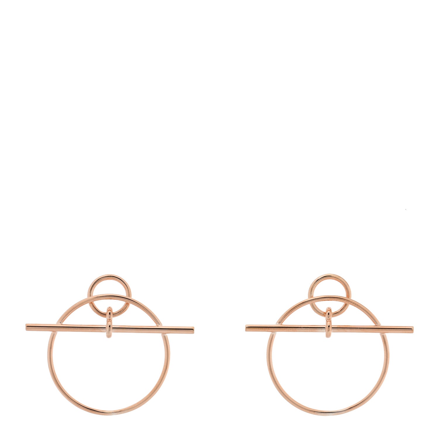 Hermes 18K Rose Gold PM Loop Earrings 1 of 5