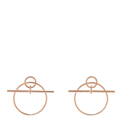 Hermes 18K Rose Gold PM Loop Earrings 1 of 5