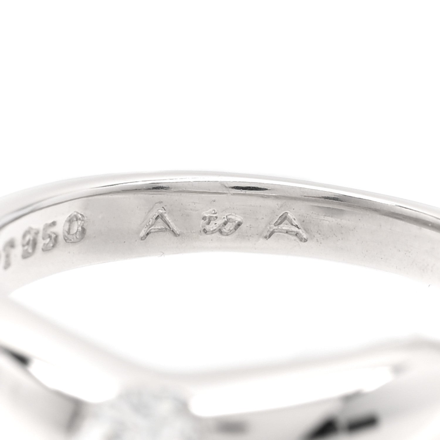 Tiffany Platinum Diamond Elsa Peretti Curved Band Ring 47 4.25 5 of 5