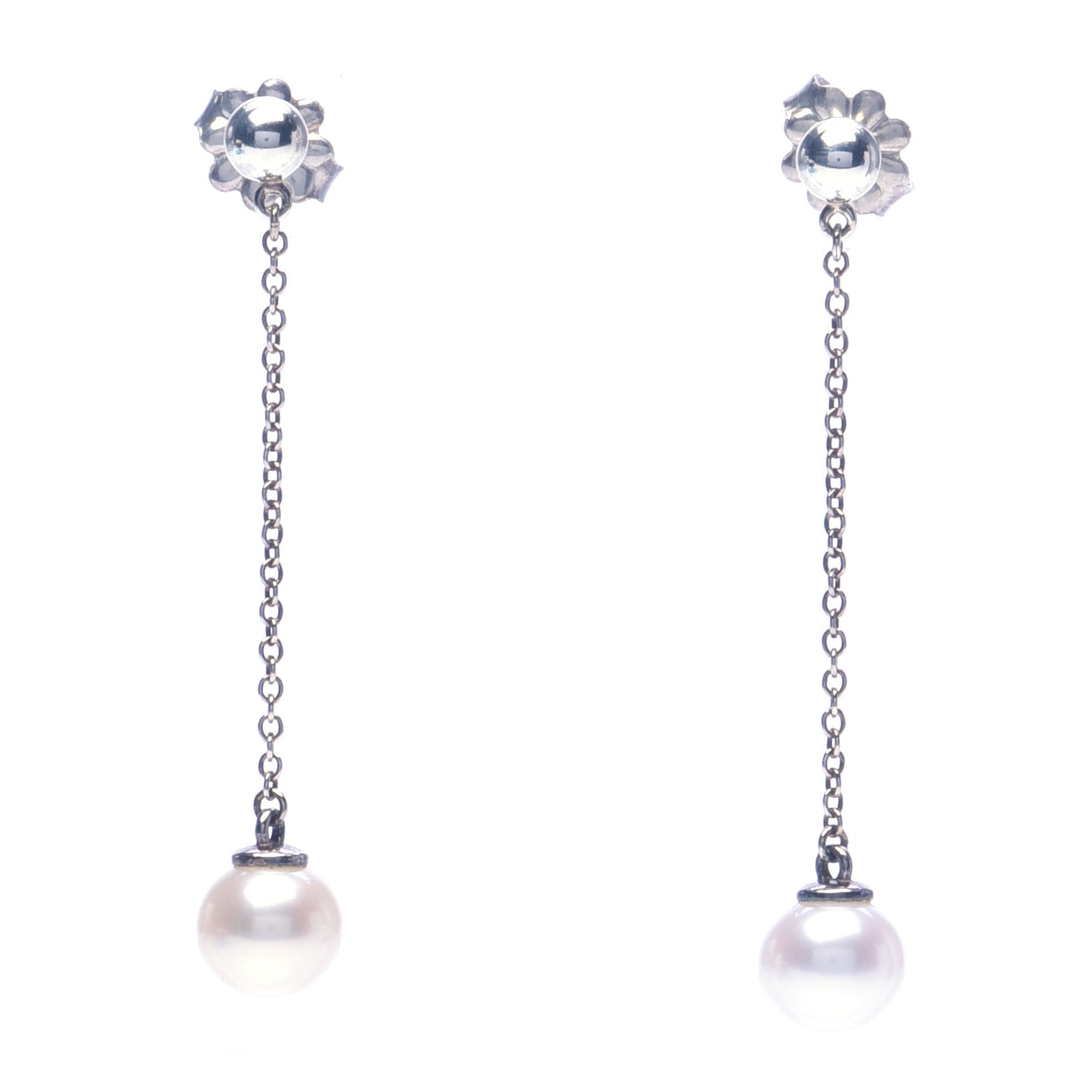 Sterling Silver Pearl Ziegfeld Drop Earrings