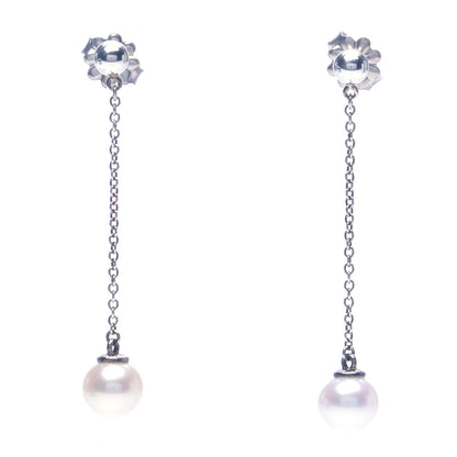 Tiffany Sterling Silver Pearl Ziegfeld Drop Earrings 1 of 6