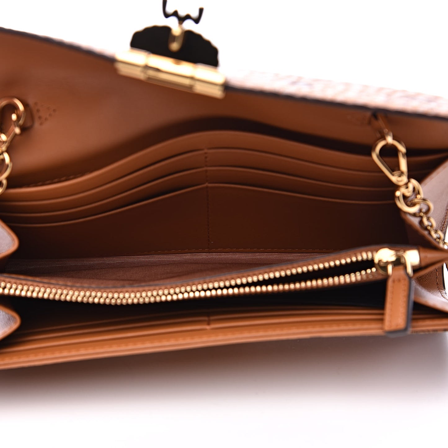 Visetos Large Patricia Wallet On Chain Cognac