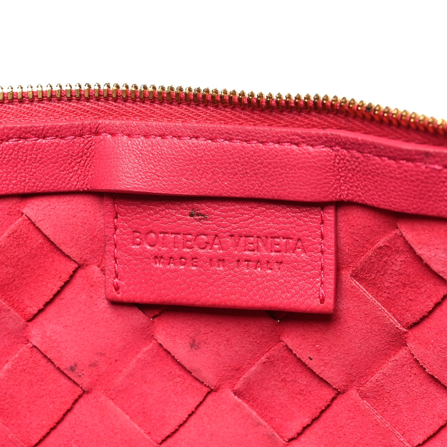 Nappa Intrecciato Small Turn Pouch Cranberry