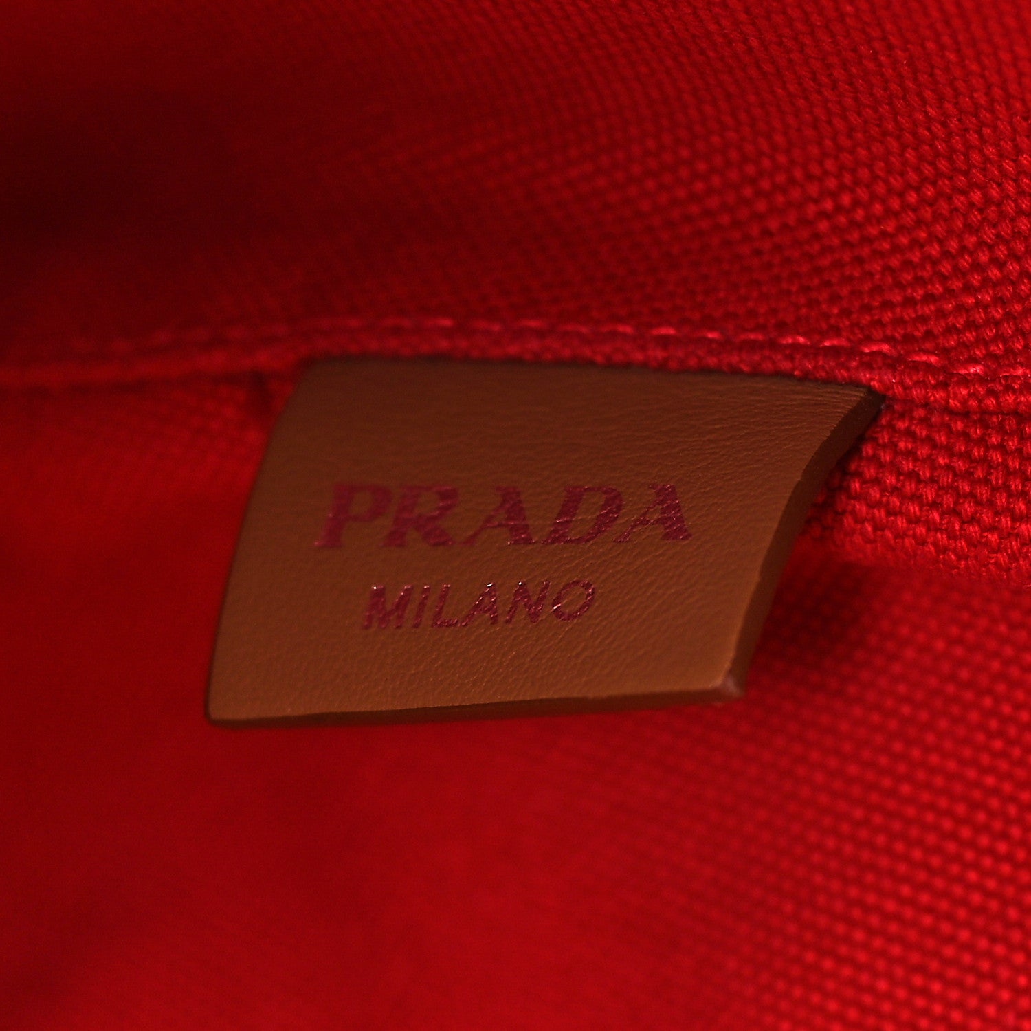 Prada Canapa Small Shopping Tote Rosso 6 of 10