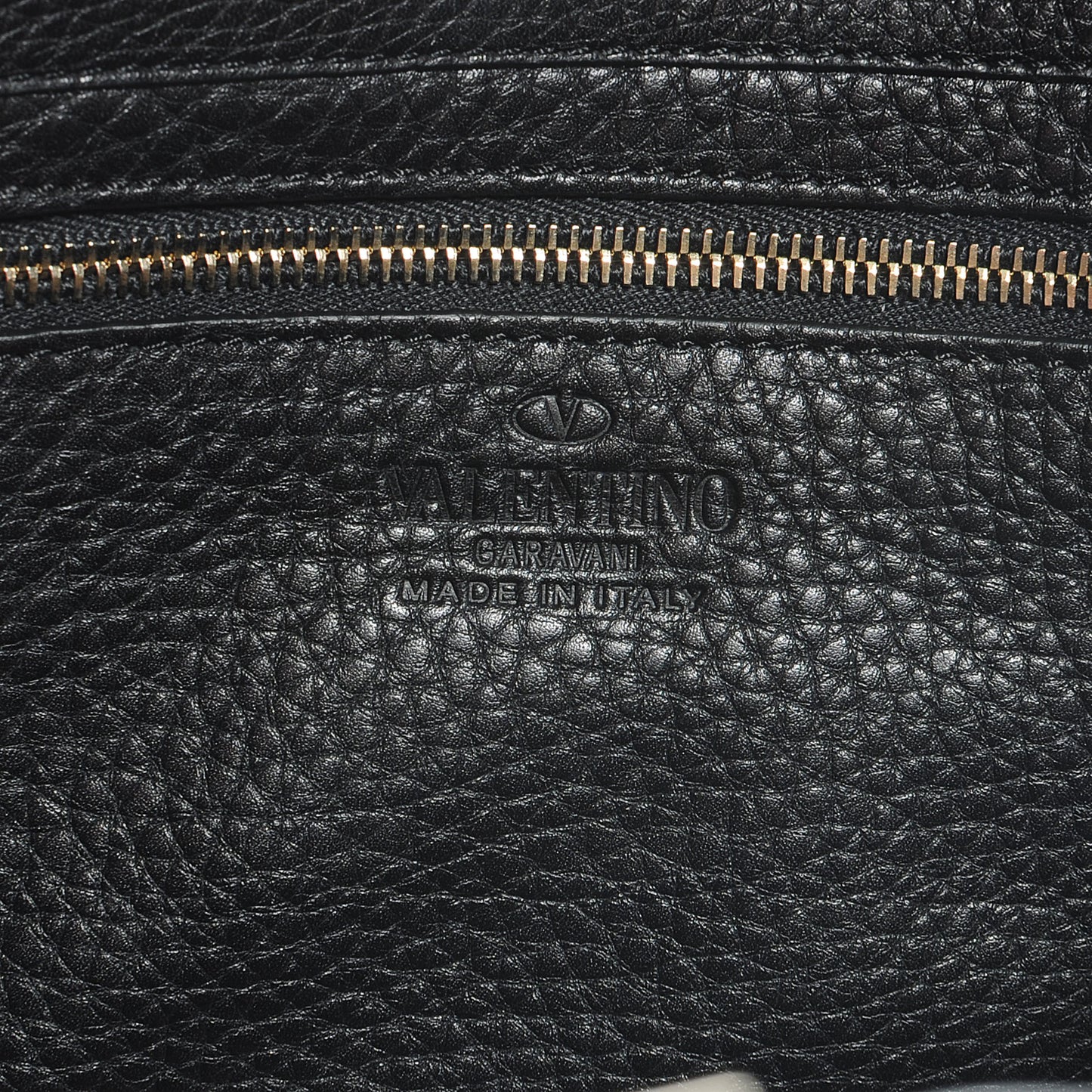 Grained Calfskin Small Rockstud Tote Black