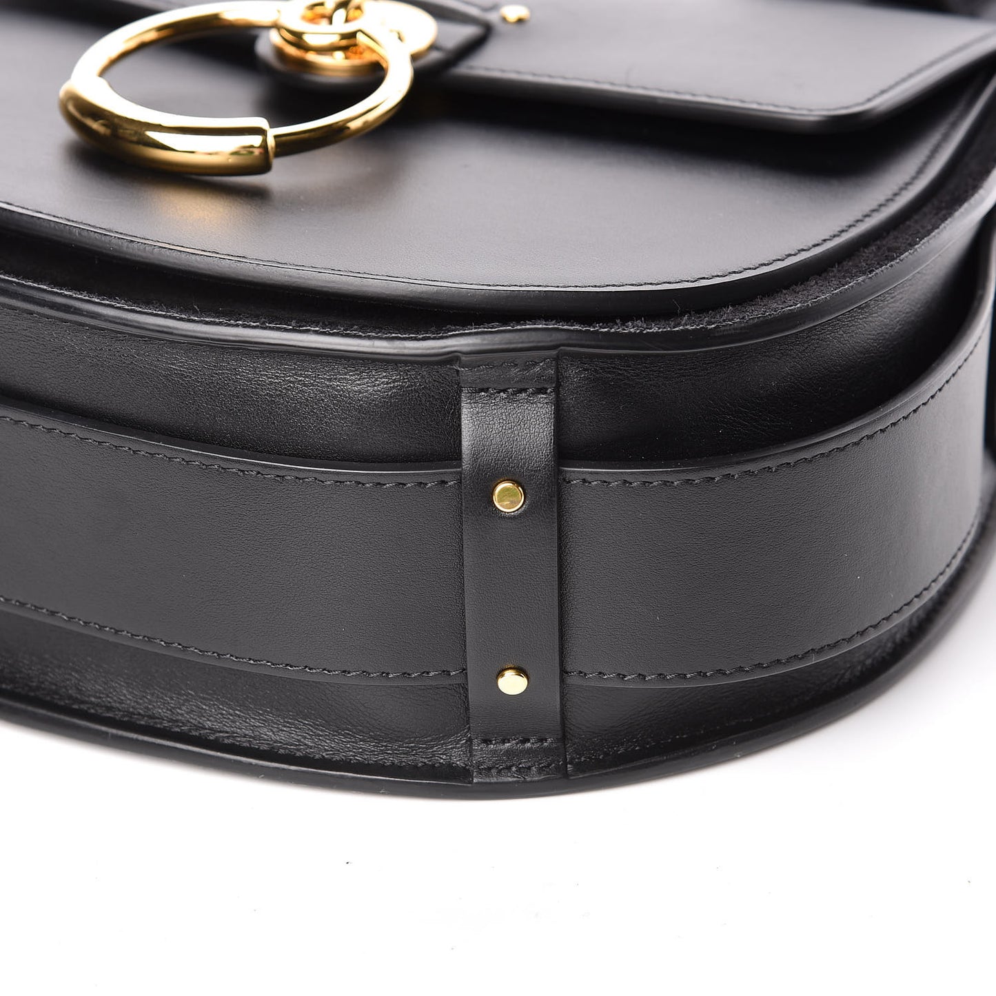 Calfskin Suede Large Tess Bag Black