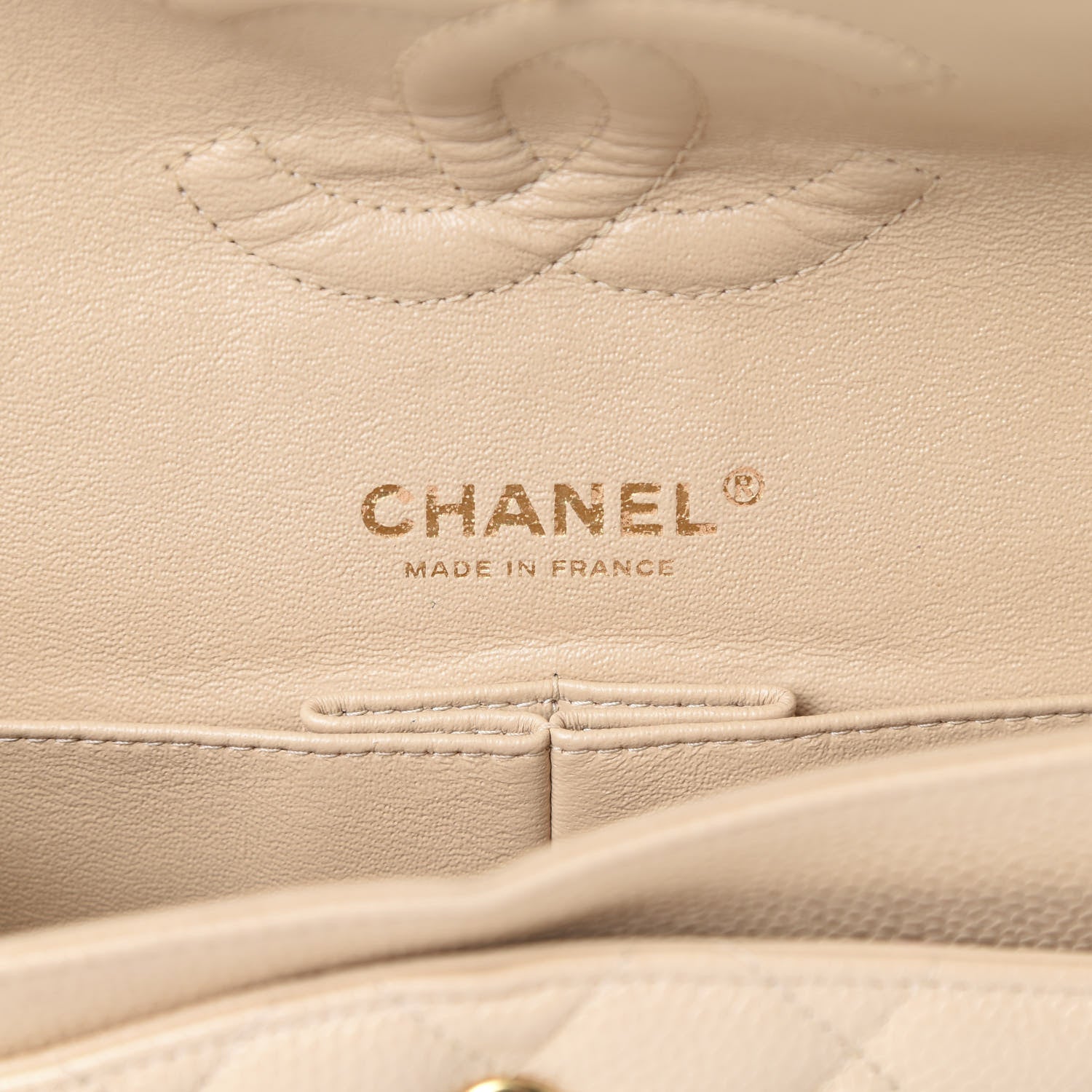 Chanel Caviar Quilted Medium Double Flap Beige Clair 5 of 10
