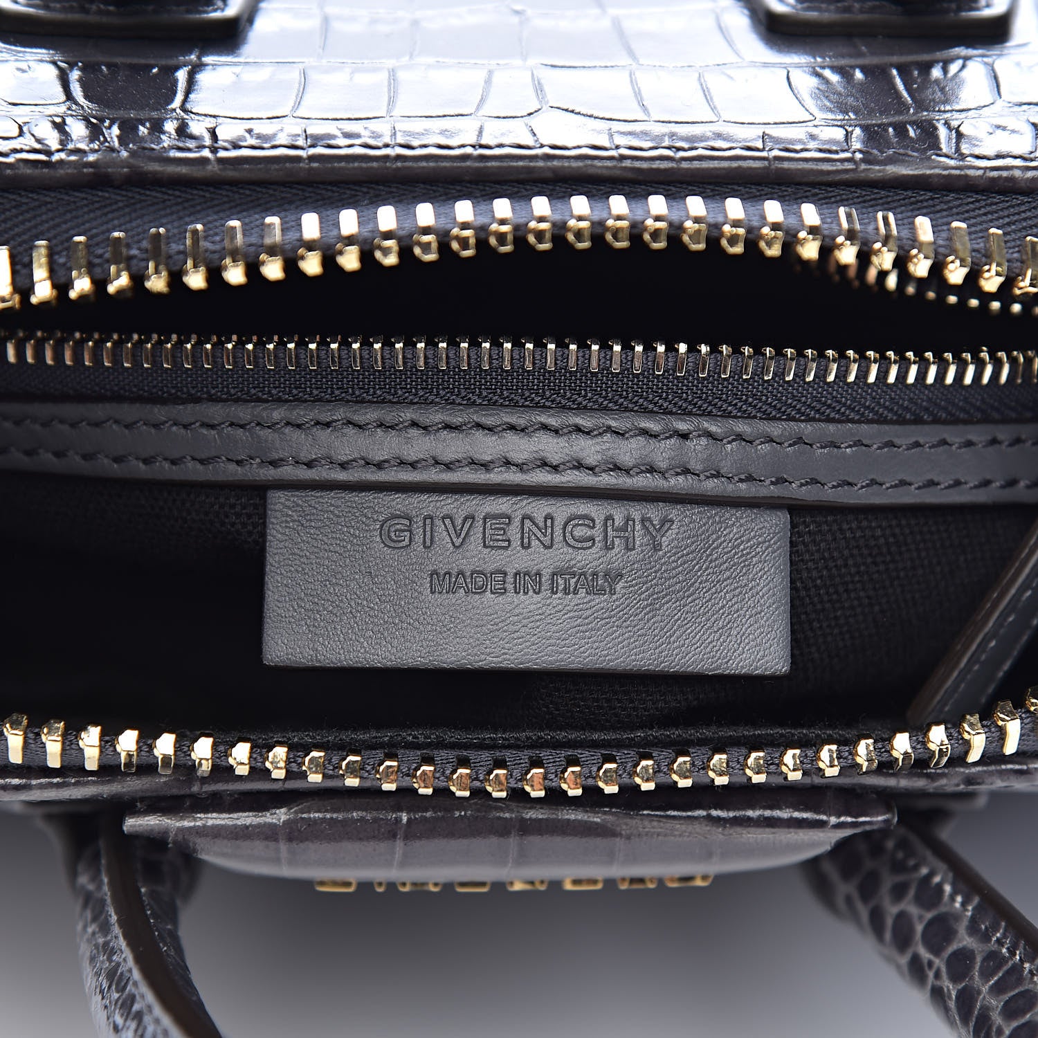 Givenchy Calfskin Crocodile Embossed Mini Antigona Storm Grey 6 of 10