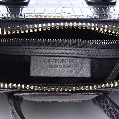 Givenchy Calfskin Crocodile Embossed Mini Antigona Storm Grey 6 of 10