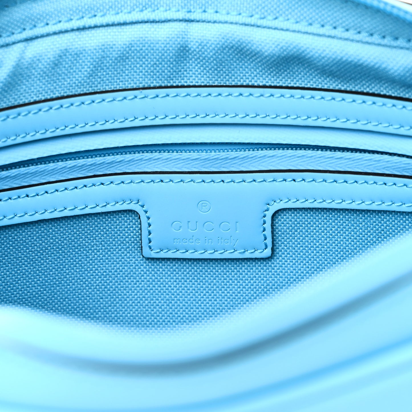 Rubber Effect Monogram GG Crossbody Bag Bright Blue