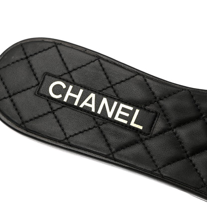 Chanel Lambskin Quilted CC Turnlock Sandals 41 Black 7 of 11