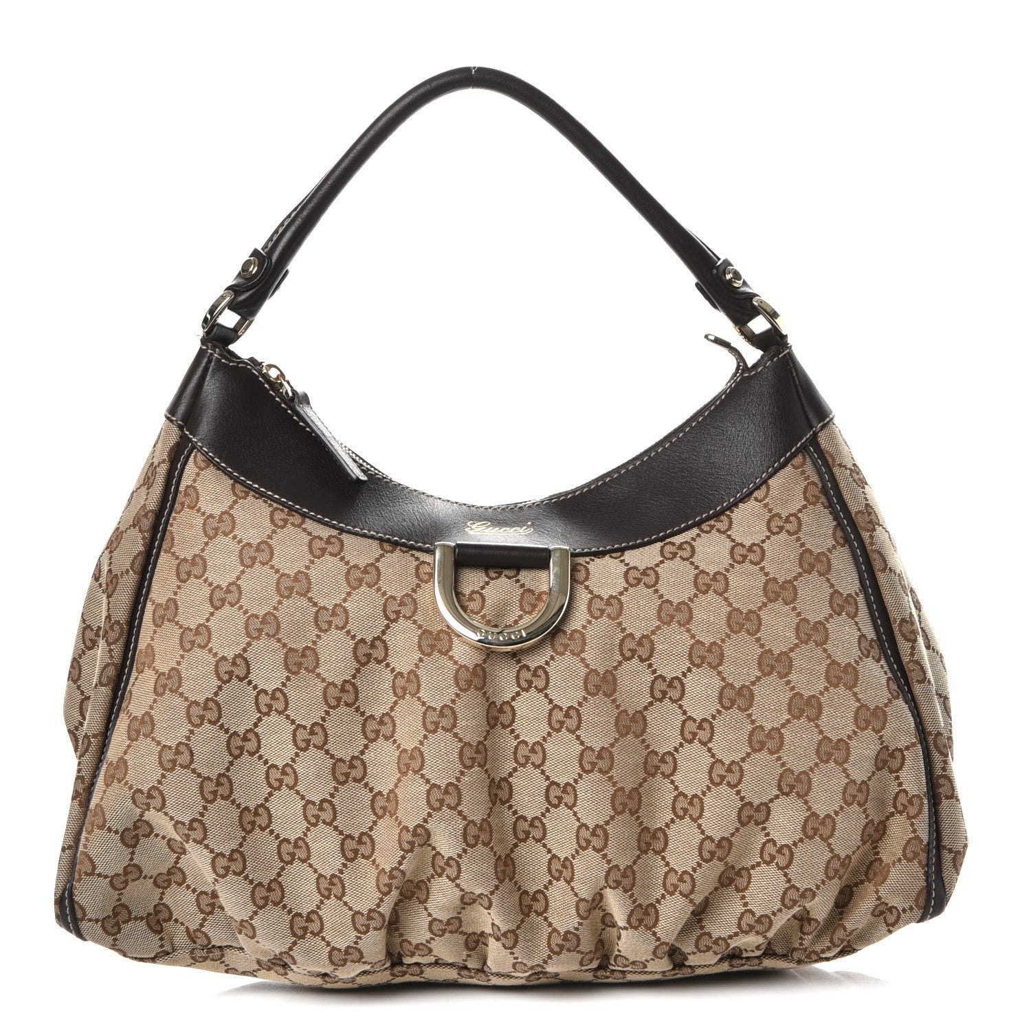 Gucci Monogram Large D Ring Hobo Dark Brown 1 of 7