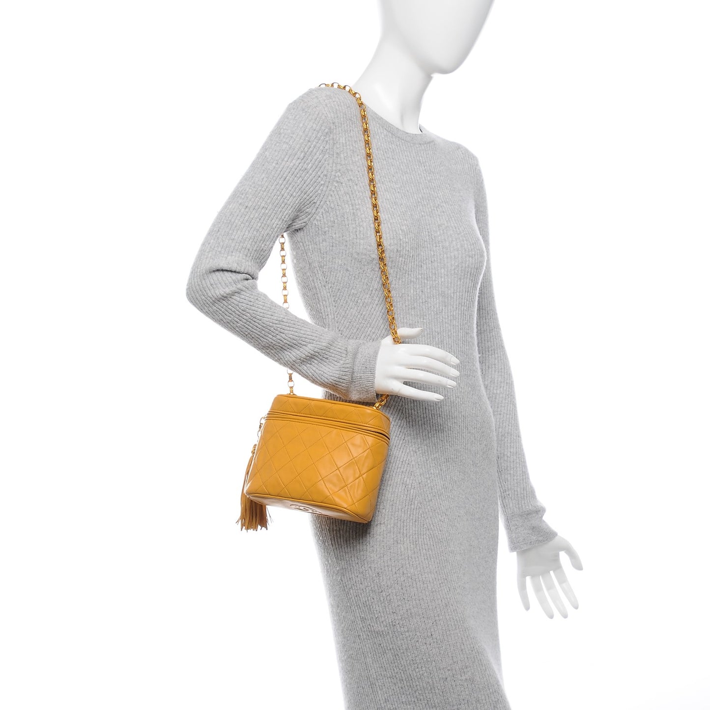 Lambskin CC Tassel Shoulder Bag Yellow