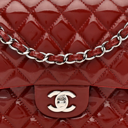 Chanel Patent Calfskin Quilted Medium Double Flap Dark Red 8 of 15