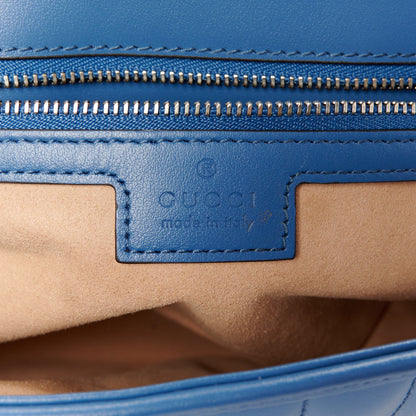 Gucci Calfskin Matelasse Aria Small GG Marmont Shoulder Bag Clear Blue 6 of 11