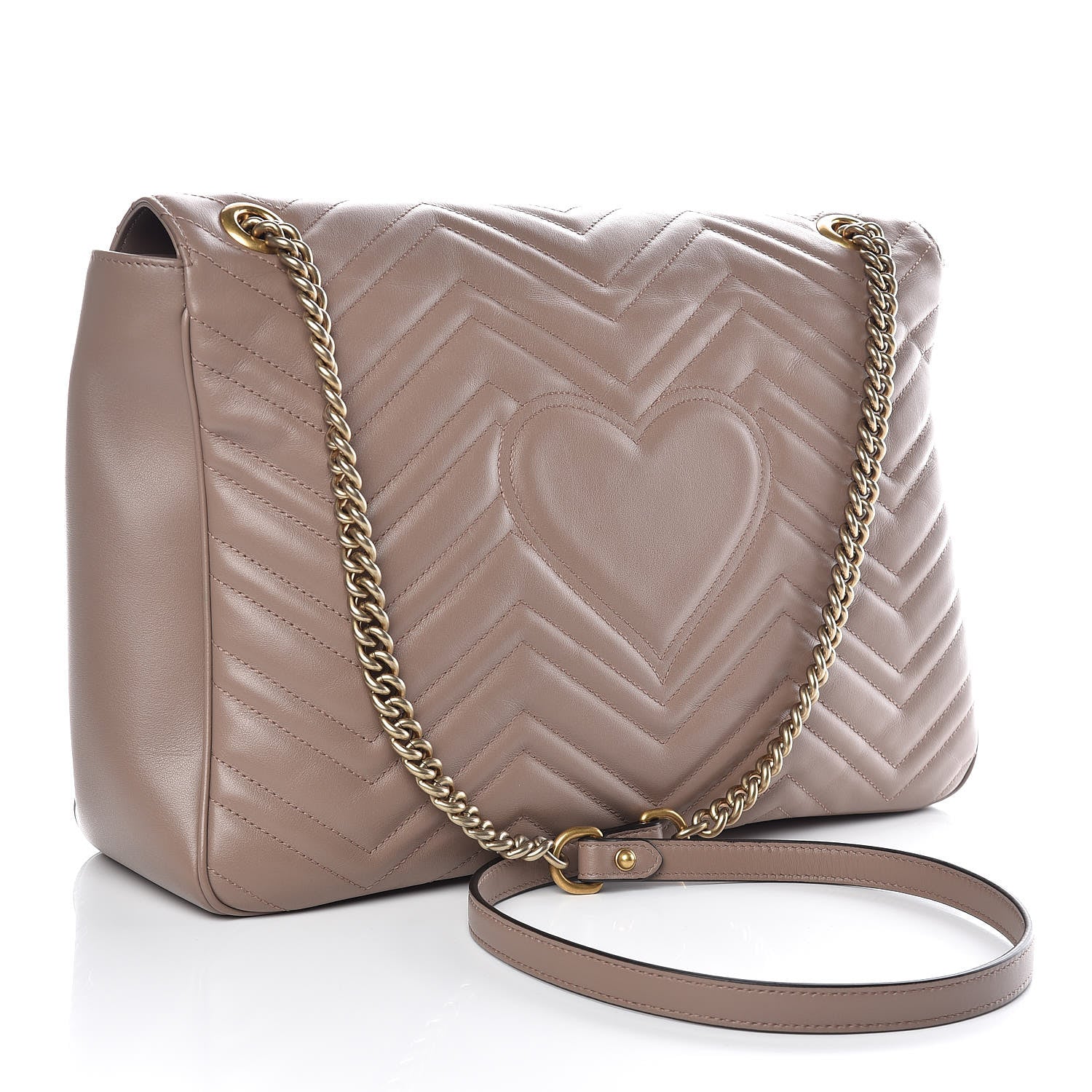 Gucci Calfskin Matelasse Large GG Marmont Shoulder Bag Porcelain Rose 3 of 9